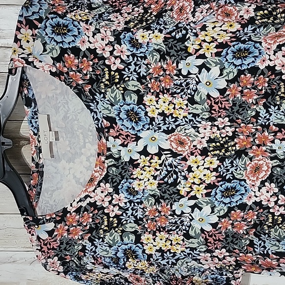 LOFT Floral Dress - Black, White, Pink, Blue - Picture 7 of 10